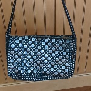 Stylish Black and Silver Studded Women's Bag